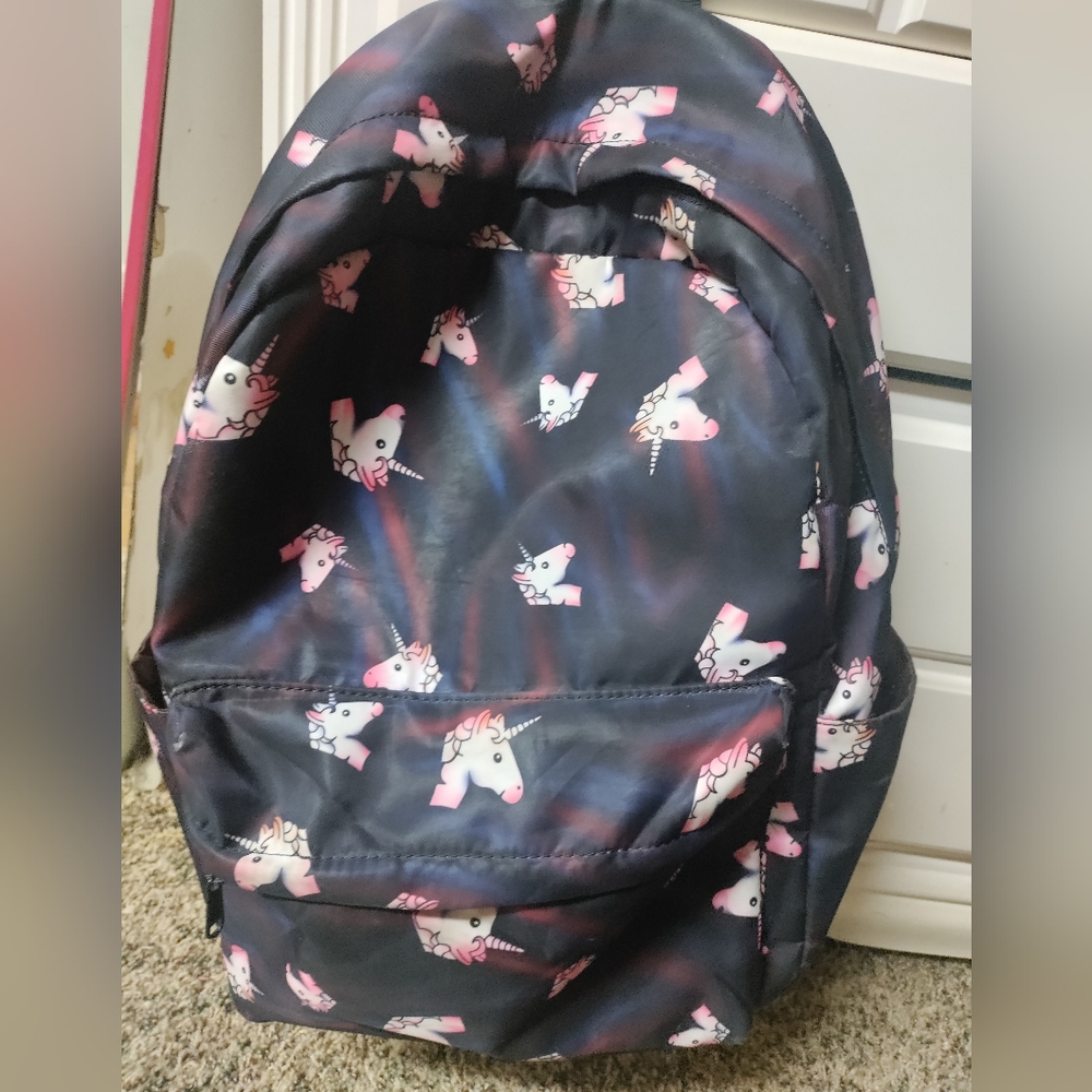 Girls unicorn backpack and matching pencil bag